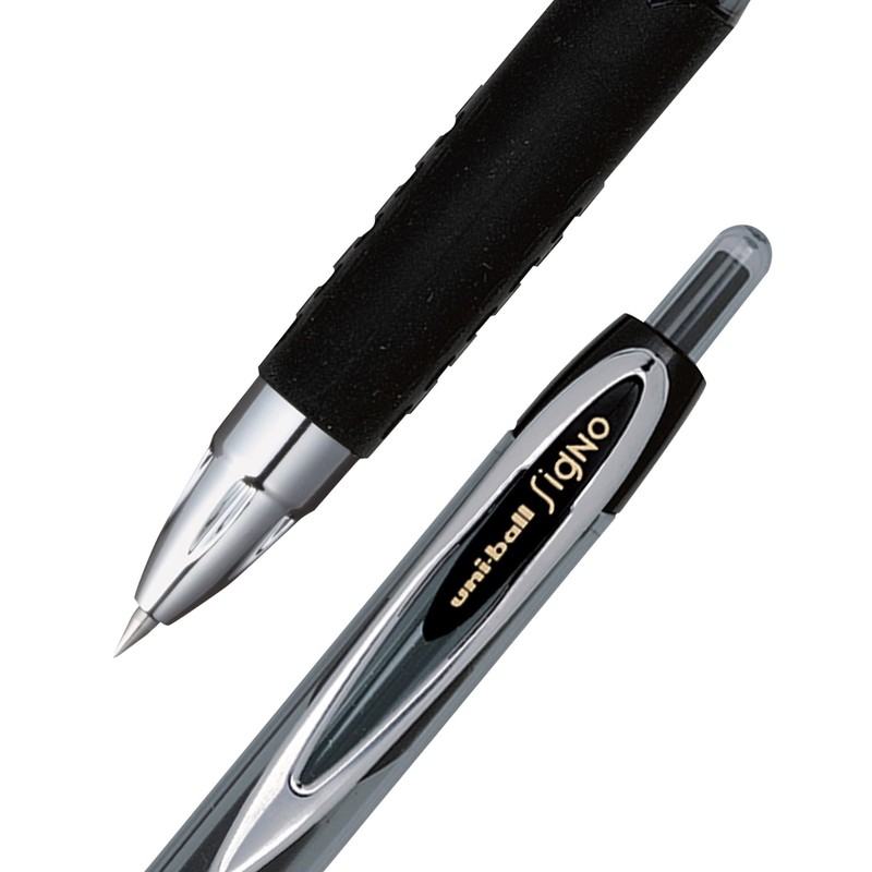 uniball 207 Retractable Gel Pens, Ultra Micro Point (0.38mm), Black,