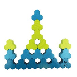 ISYbe Hotz Wooden Building Blocks (Beech Wood, Promotes Motor Skills, Creativity)