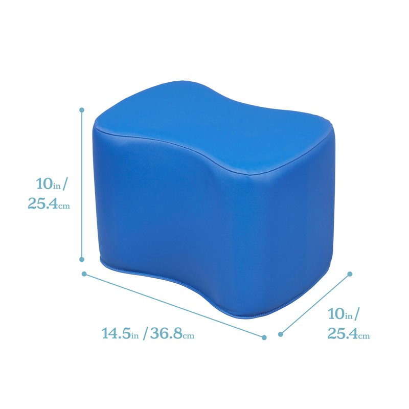 ECR4Kids SoftZone Toddler Modular Stool Set, Flexible Seating, Blue, 2-Pack