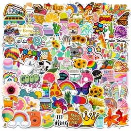 DothRayan 100 Pcs Cute Aesthetic Stickers for Water Bottle,VSCO Stickers Pack,Vinyl Waterproof for Laptop,Phone,Skateboard Stickers for Kids Teens Girls Adults