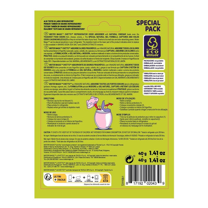 Mister Magic Refrigerator Odor Absorber – Fridge Deodorizer, Long Duration,