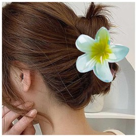 Allereya Flower Claw Clip Acrylic Flower Hair Claw Blue Floral Hair Clip Daisy Holder Hairclip Blossom Barrette Floral Accessories Jewelry for Women Headdress