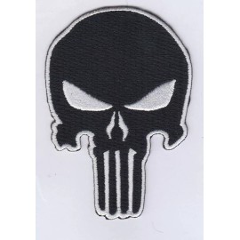Unbranded Punisher (Black) Embroidered Patches 3.5"x2.5" iron-on