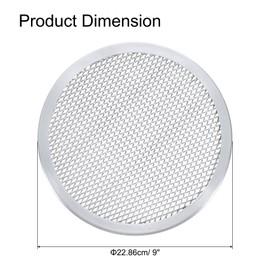 sourcing map Pizza Screen, 9" Restaurant-Grade Aluminum Round Pizza Baking Screen with Holes Seamless for Pizza Party Kitchen Restaurant Cooking, Silver Tone