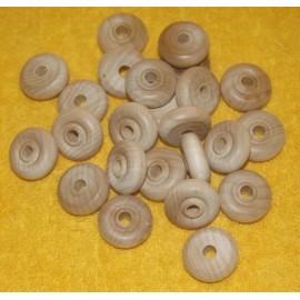 Unknown Lot of 4 - 1/4" Thick Classic Mini Wood Wheels 1" Diameter, 1/4" Hole FREE SHIP