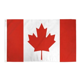 CLEARNEXT 100% Polyester Canadian Flag 3x5 Foot Silk Printed Bright And Vivid Colors Brass Grommets Double Stitching Pack of 1 Canada Flag