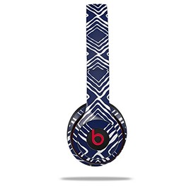 WraptorSkinz Skin Compatible with Beats Solo 4, Solo 3 and Solo 2 Wireless Headphones - Wavey Navy Blue - Decal Vinyl Wrap (Headphones NOT Included)