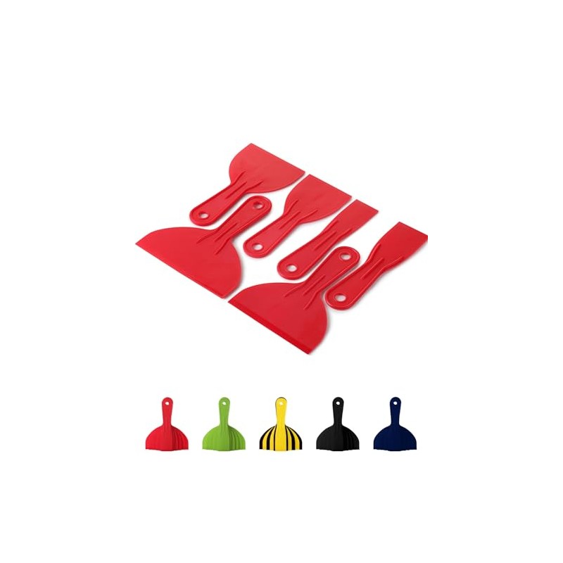 Bates 6 Pack Plastic Putty Knife Set - Paint Scraper,