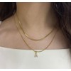 Pingyongchang Dainty Initial Necklaces Gold Letter Chokers for Women Men,18k