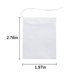 TamBee 100 Pack Disposable Tea Filter Bags Empty Muslin Drawstring Seal Filter Tea Bags Drawstring Herb Loose Tea bag (1.97"X2.76" / 5cm X 7cm)