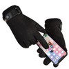 Office worker middle-aged gift touch smart men's thermal brushed suit gloves Suede Navy/FREE 5ea