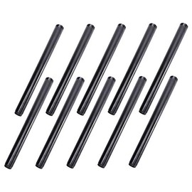 3/4" x 12" Black Painted Iron Pipe, Home TZH 10 Pack Threaded Black Paint Finish Metal Pipe Nipple for DIY Project/Furniture/Shelving Decoration(10, 12")