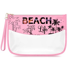 Sfodiary Funny Beach Cosmetic Bag for Women Vacation Ocean Themed Gifts for Beach Lover Summer Lovers Makeup Bag Girls Trip for Friends Bestie Christmas Birthday for Her Travel Pouch