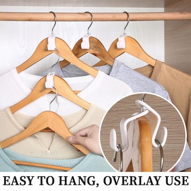 Pack of 50 Clothes Hangers, Space-saving, Clothes Hangers, Connecting Hooks,