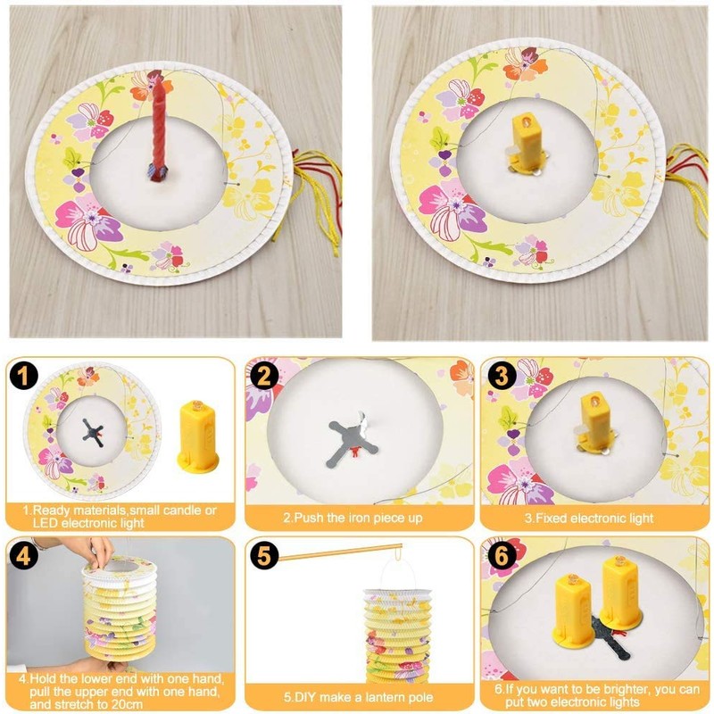 Mini Lanterns Set, Flower Pattern, Lanterns, Bon Festivals, Decoration Supplies,