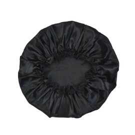 2 Pcs Satin Hair Bonnet for Sleeping Silk Bonnet Sleep Cap Hair Wrap for Women Curly Natural Hair (Black)