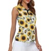 Suobstales Sunflower Bee Print Polo Shirt Tank Tops for Women,