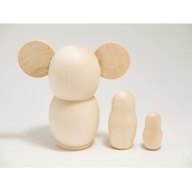 Shiraki Matryoshka with Ears, Set of 3 [Made in Russia]