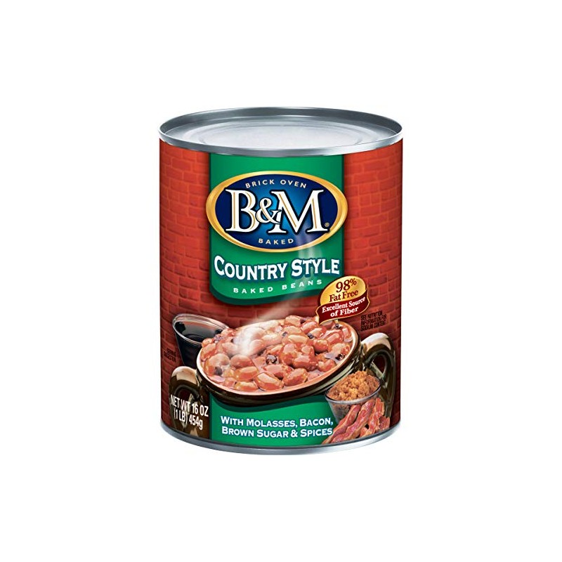 B&M Baked Beans, Country Style, 16 Ounce (Pack of 12)