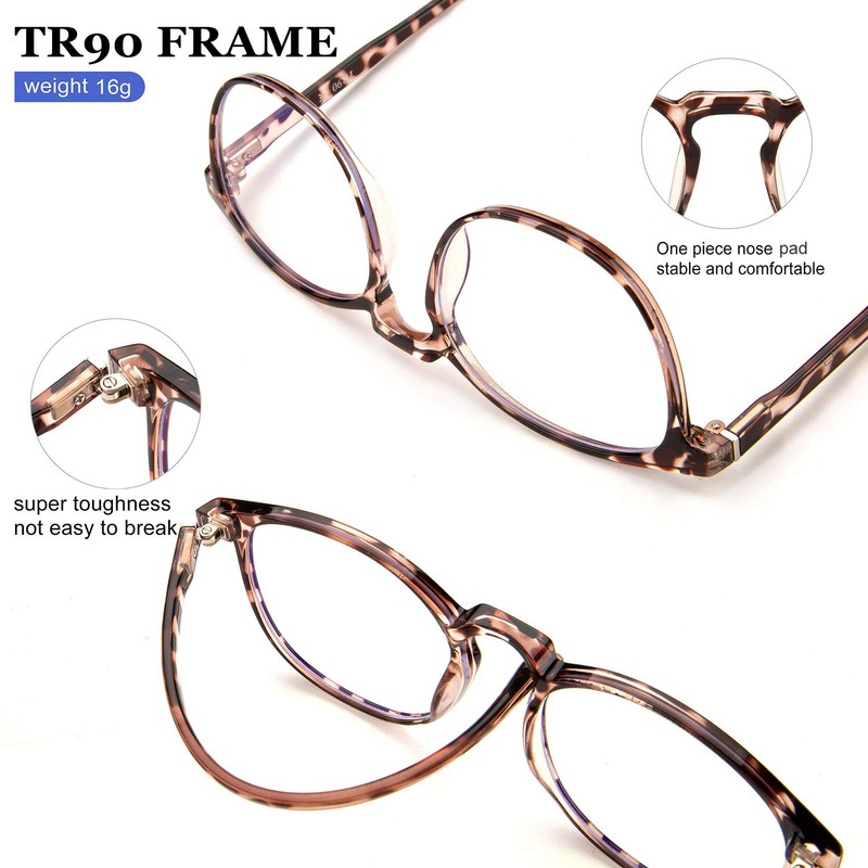 FEIYOLD Blue Light Blocking Glasses Women/Men,Retro Round Anti Eyestrain Computer