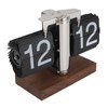 Flip Desk Clock, Auto Mechanical Flip Clock, 24H Wood Base