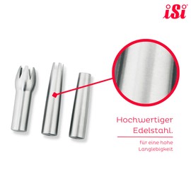 iSi Stainless Steel Tips - for Dressing Cream, Desserts, Espumas, Sauces, Soups
