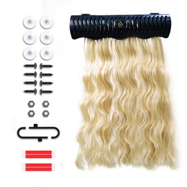 Carter Girls & CO. Hair Extension Holder 4 Mounting Options & Tools | Fully Equipped Hair Extension Hanger with Holds Clip-ins, Tape-Ins, Wefts for Washing, Styling, Storage & Travel (Black)