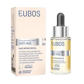 EUBOS Anti-Age, Multi Active Face Oil, Nourishing Face Care for Restructuring and Firming the Skin, With Valuable Oils and Vitamins, Promotes Elasticity and Moisture, Vegan, 30 ml