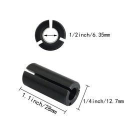 ITROLLE 2PCS 1/2 Inch to 1/4 Inch Router Collet Reduction Sleeve Tool Bit, Shank Reducer Reducing Bit, Black