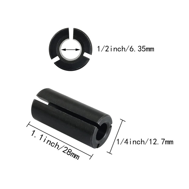 ITROLLE 2PCS 1/2 Inch to 1/4 Inch Router Collet Reduction