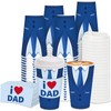 48 Set Father's Day Disposable Coffee Cups with Lids Sleeves