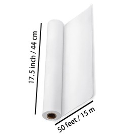 UDAREIT White Craft Paper Roll 17.5"×591" Arts Paper for Kids Painting Drawing, Wrapping Paper for Gifts, White Easel Paper, Packing Paper for Moving Shipping(50ft)