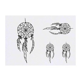 4 x 'Dream Catcher' Temporary Tattoos - Water Resistant, Skin-Safe, Non-Toxic Transfers, Mixed Sizes (TO00001705)