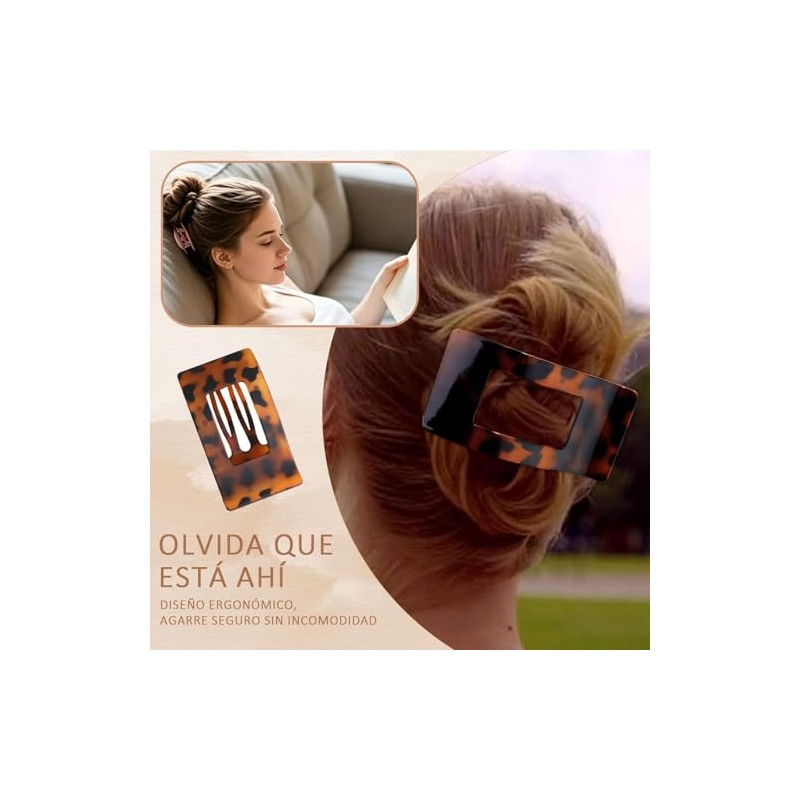 GeorgeX 8PCS Horquillas planas Para Cabello, Pasadores Mujer, Cómodas Pinzas