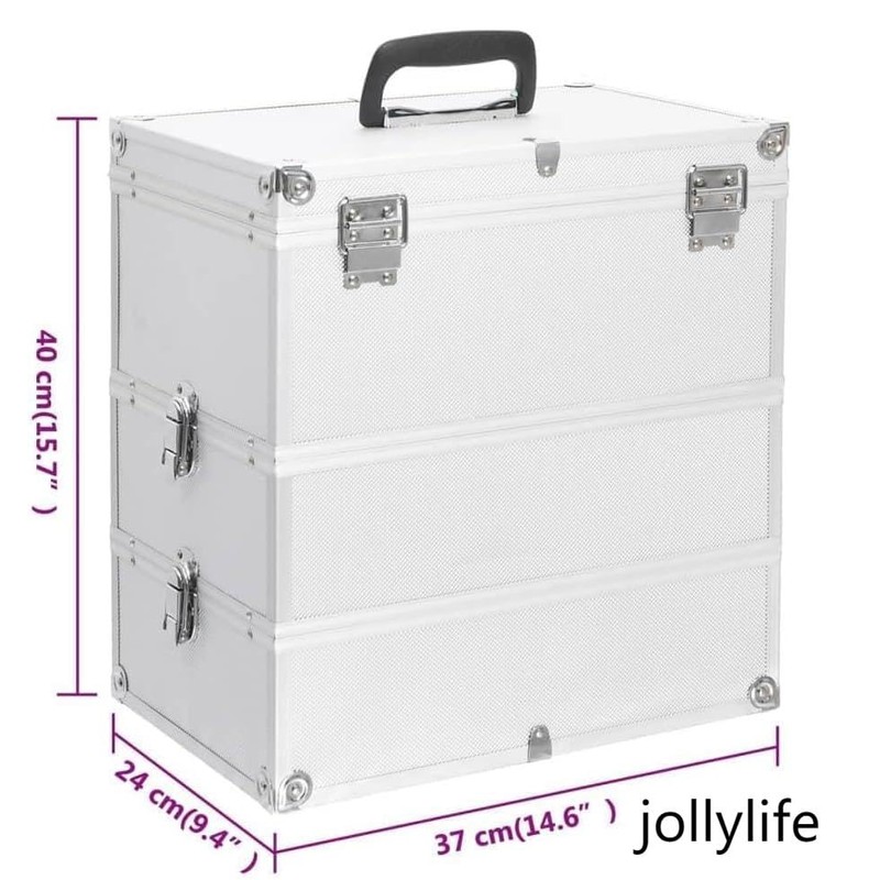 jollylife Multi-Color Cosmetic Bag Makeup Organizer Fitted Vanity Cases