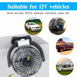 Casedazzle 12V USB Car Cooling Fan 360° Rotatable Portable Office Desk Truck Air Cooler Fan