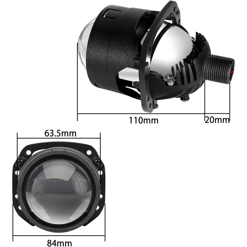 SHNJAUTO 2.5 Inch Bi-LED Projector Lens with High Low Beam