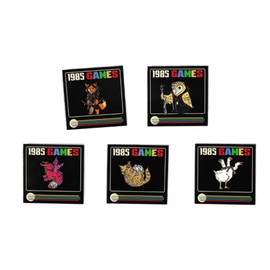 1985 Games 5-Pack Cute Pin Set Adorable Enamel Pins for Jackets, Bags and Accessories Perfect for Collectors & Gifts, Trendy and Stylish Designs