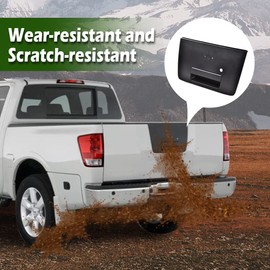 G-PLUS Tailgate Handle with Emblem Provision Replacement for 2004-2012 Nissan Titan Textured Black Lever Lift Gate Rear Outside Replacement 906067S200,NI1915110