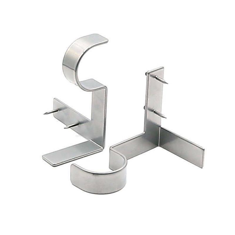 4Pcs Silver Bracket Hang Curtain Rod Holders Single Hook Right