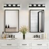 Lanhall 4-Light LED Bathroom Light Fixture Modern Black Vanity Light