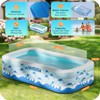Inflatable Pool with Seats, Size:130"x 72" x 22" Ultra Thick
