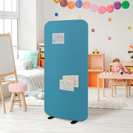 DECOLAB Freestanding Room Partition, Indoor Privacy Panel for Studio Apartment, Living Room, Bedrooms, Home Offices, Worksapces, Anti Scratch, 29"x65", Sapphire