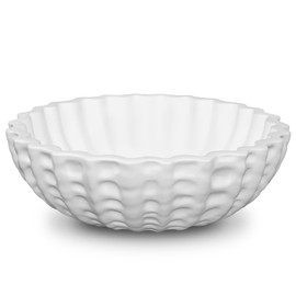 LIN CHUAN Modern Decorative Bowl, Sculptural Resin Display Bowl for Home Decor, Large Centerpiece for Kitchen Counter or Entry Table, Key Bowl or Fruit Bowl, White