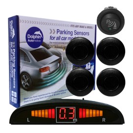 Dolphin DPS450F Front Parking Sensors In 32 Colours 4 Ultrasonic Radar Sensors Kit Audio & Display Alert System Matt & Gloss Black +30 More Colours (Coal Grey)