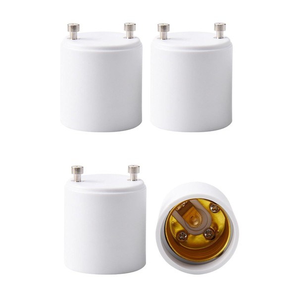 4 Pack JACKYLED GU24 to E26 E27 Adapter, Heat Resistant
