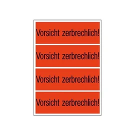 Herma 6758 Shipping Note Vorsicht Zerbrechlich (Caution Fragile) 1000 Pieces 39 x 118 mm Light Red