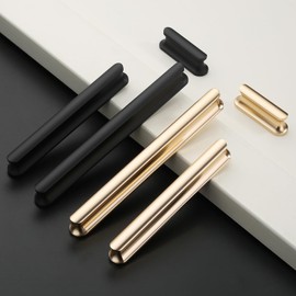 Coinkoly 10 Pcs Black Kitchen Furniture Handles Hole Distance 128mm Door Handle Cabinet Handle Kitchen Cabinet Handle Bedroom Handle Home CK-EU0001