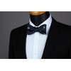 HISDERN Men's Classic Self Bow Tie And Pocket Square Set
