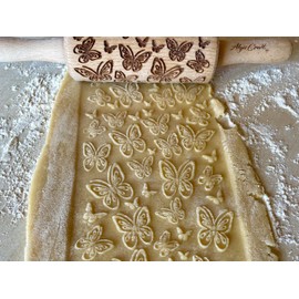 SOMMER 3-er SET Kinder Nudelhölzer Teigrolle für hausgemachtes Gebäck. Sommer Teigrolle. Gravierte Nudelholz. Nudelholz mit muster von Algis Crafts